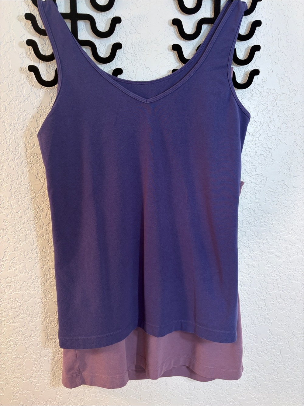 Lot of 2 Felina Purple Layered V-Neck Tank — Deep Violet and Dusty Lilac